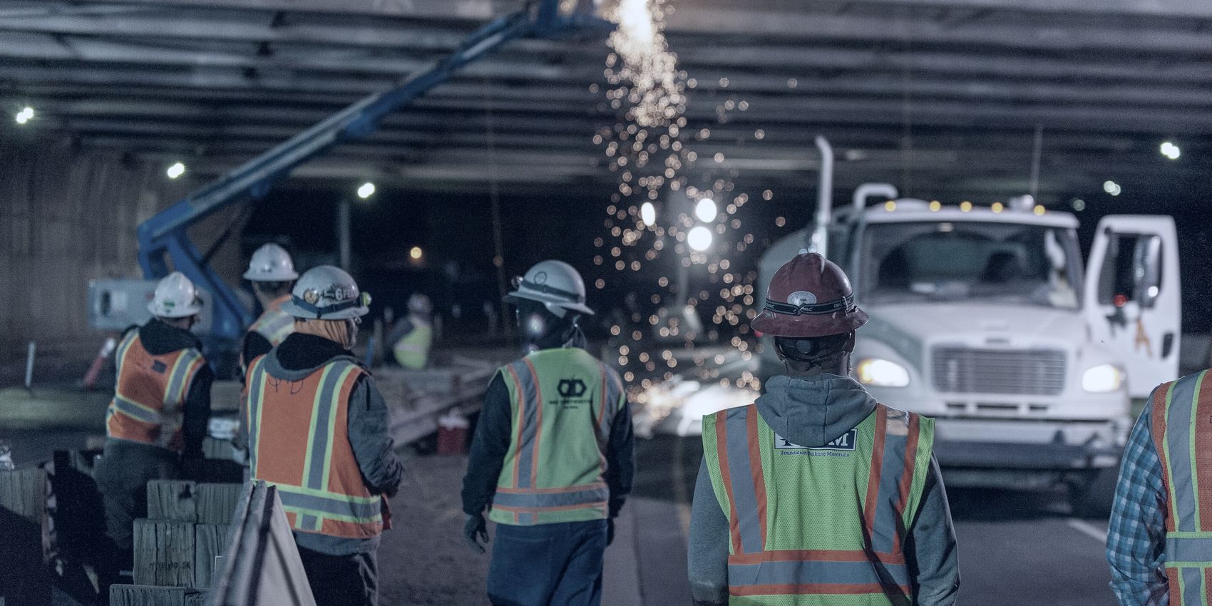 Site crew during a night shift